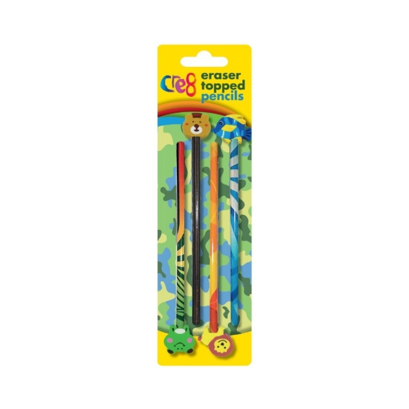 Eraser Topped Pencils 4 pack
