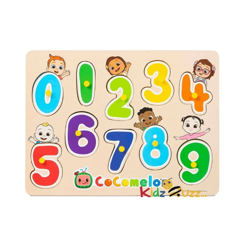 Large Cocomelon Numbers Wooden Peg Board