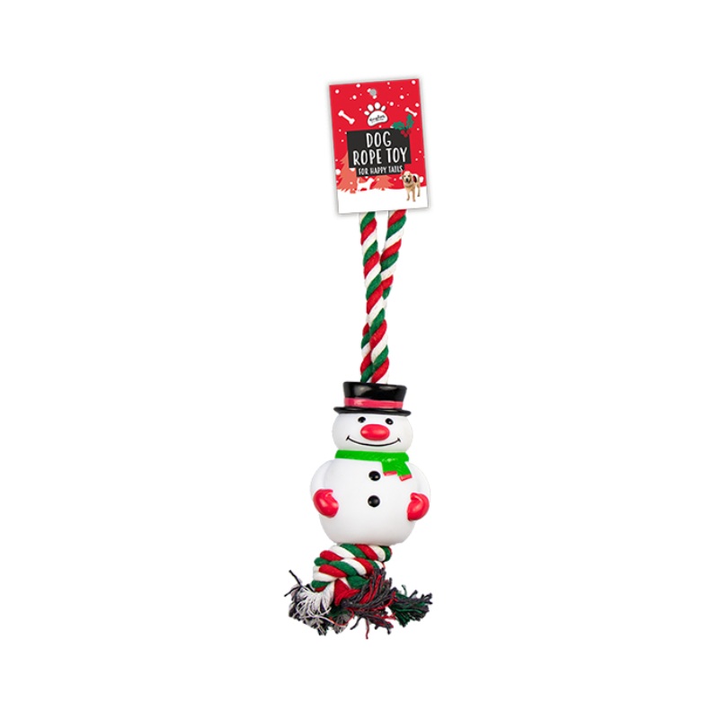 Wholesale Christmas Rope Dog Toy - Santa/Reindeer/Snowman - (Case of 24)