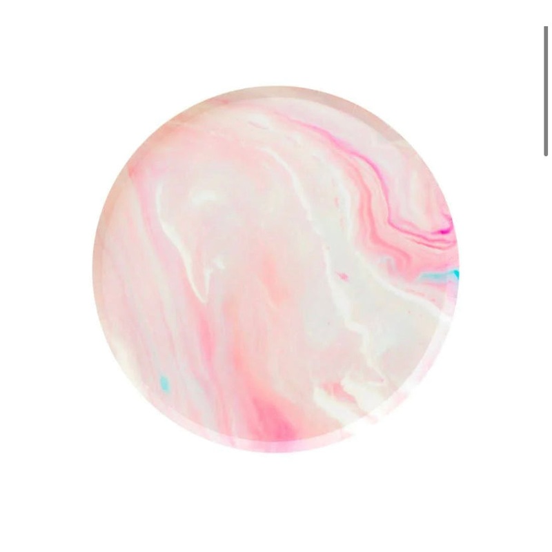 Pink Marble Dessert Plates