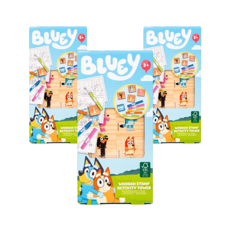 Wholesale Bluey Wooden Stamps Activity Set - (Case of 12)