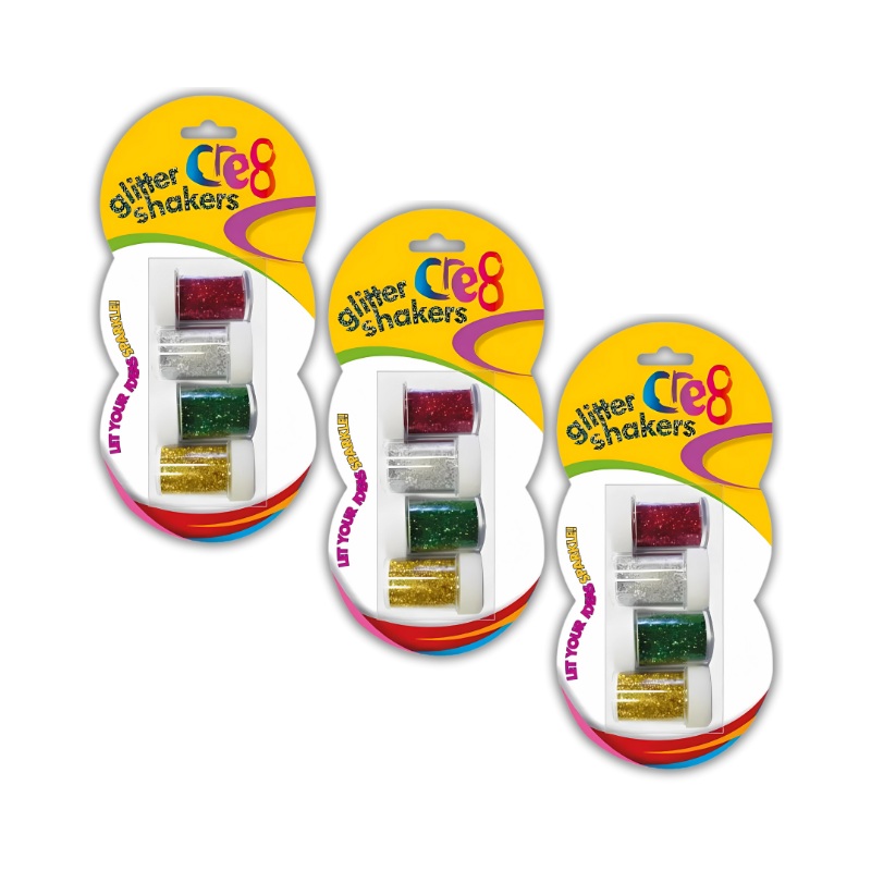 Wholesale Glitter Shakers 4 Pack - (Case of 12)
