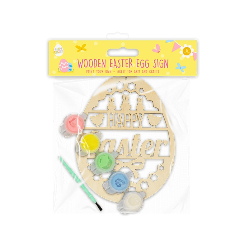 Wholesale Paint Your Own Wooden Easter Sign - (Case of 24)