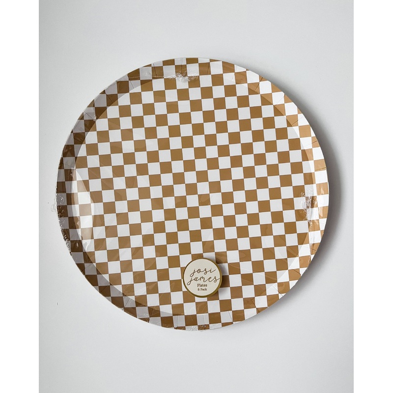 Checkered Gold Matte Plate XL