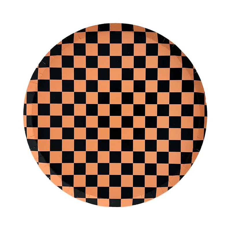 Halloween Checkered Dinner Plates