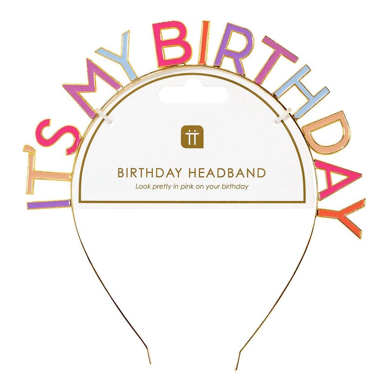 It's My Birthday Headband - Rose Pink