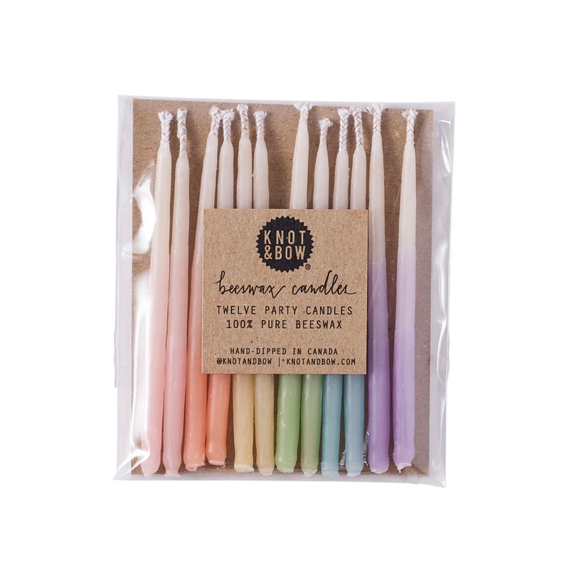 Beeswax Party Candles - Pastel Rainbow
