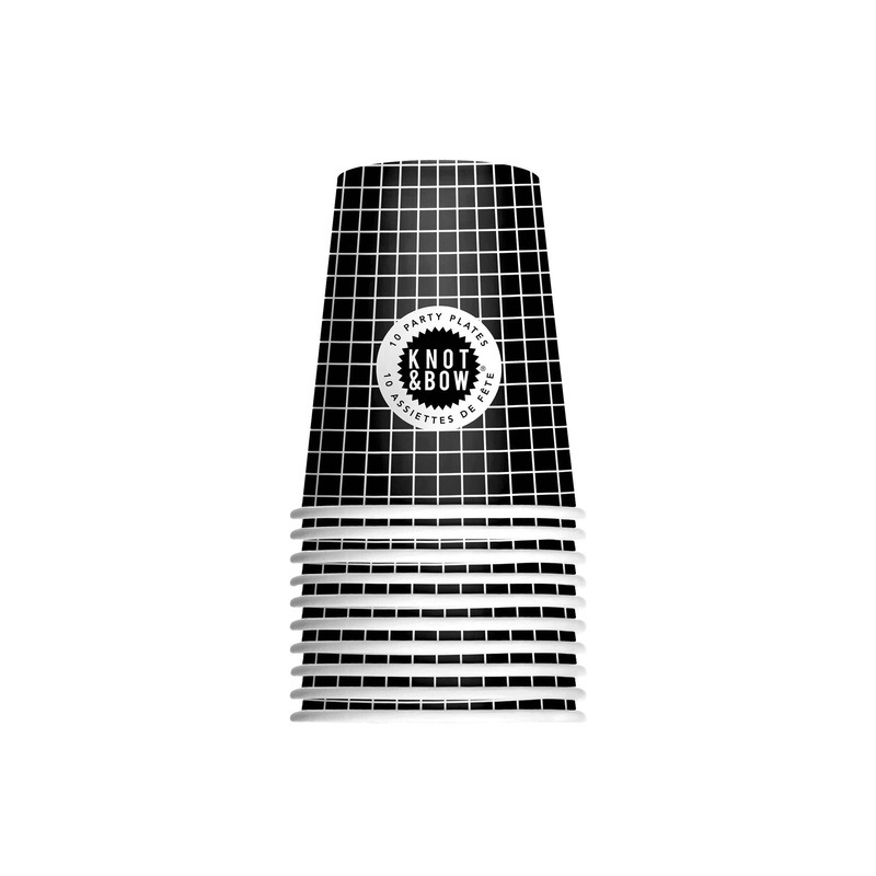 Black Grid Paper Cups