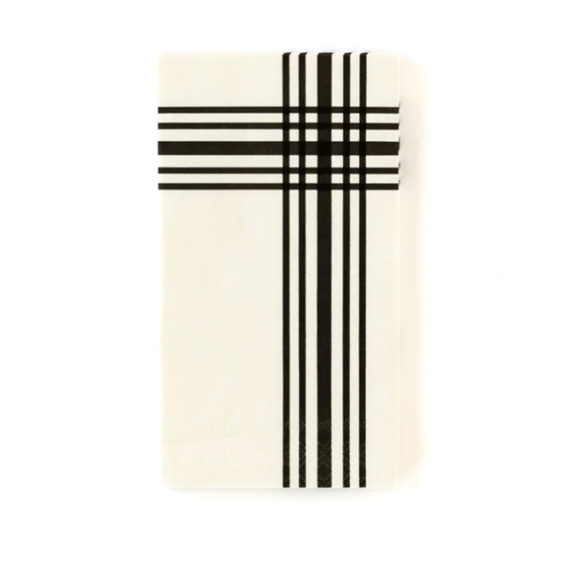 Cream Plaid Paper Napkins