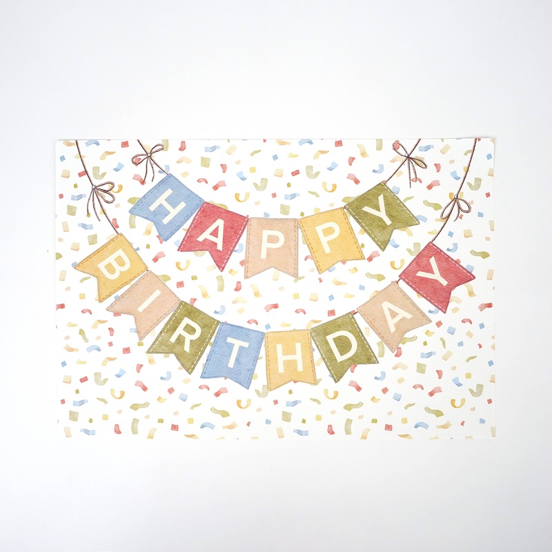 Happy Birthday Garland Paper Placemat