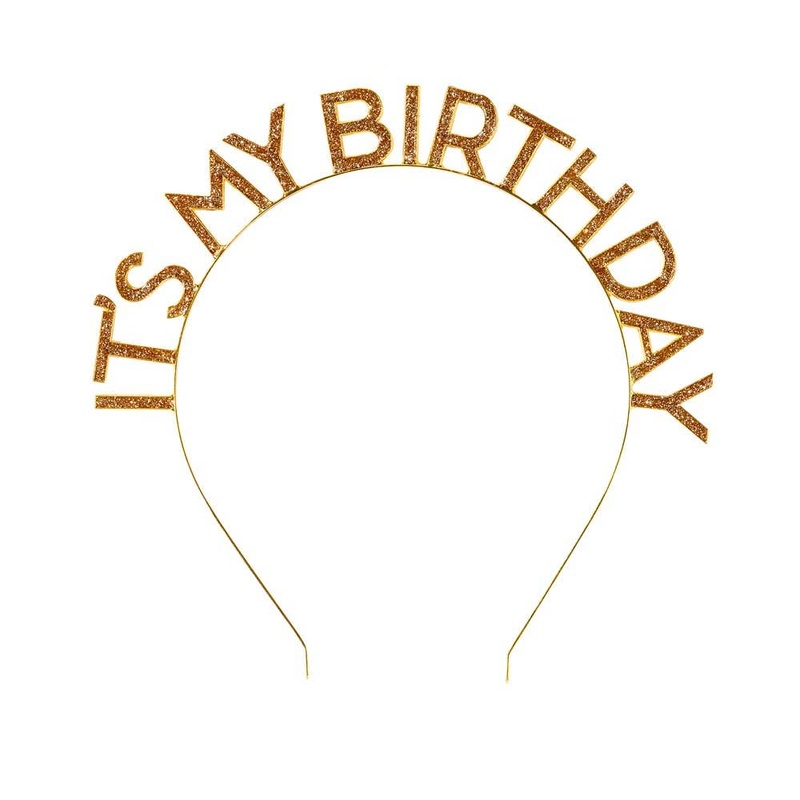 It's My Birthday Headband - Luxe Gold