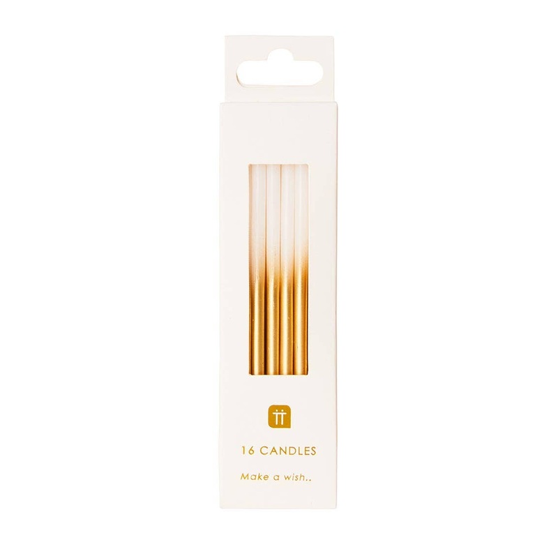 White and Gold Birthday Candles