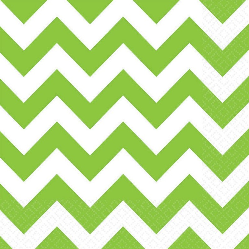 ***CLEARANCE*** Lime Green - Chevron Lunch Napkins