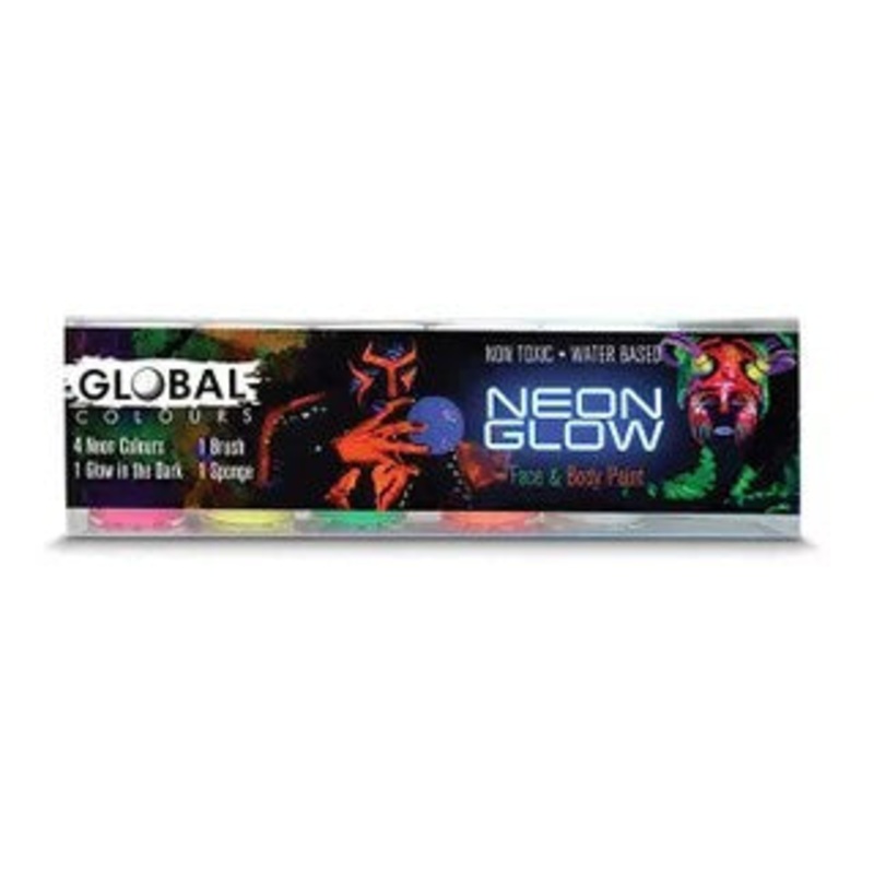 GLOBAL Face & Body Paint Set - NEON GLOW 115ml