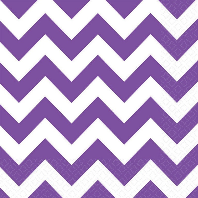 Purple - Chevron Lunch Napkins