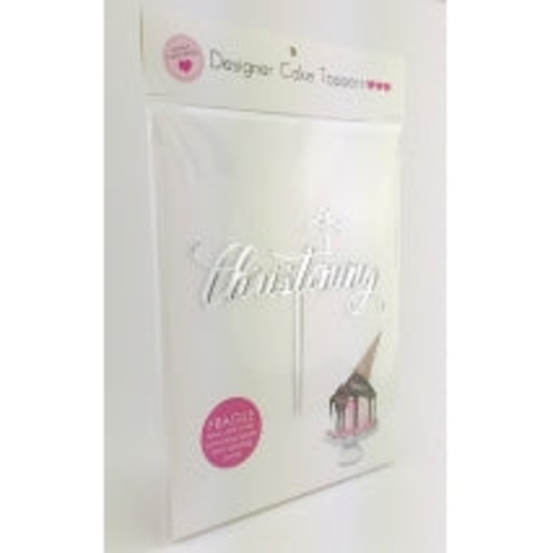 Religious Cake Topper - Generic Christening with Cross