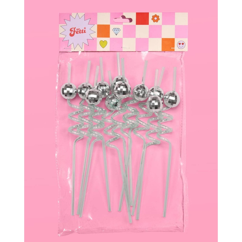 Reusable Disco Party Swirly Straws