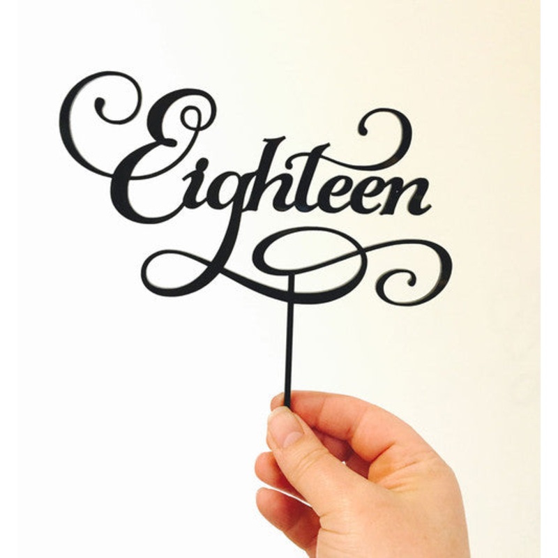 Eighteenth Birthday Cake Topper - Eighteen