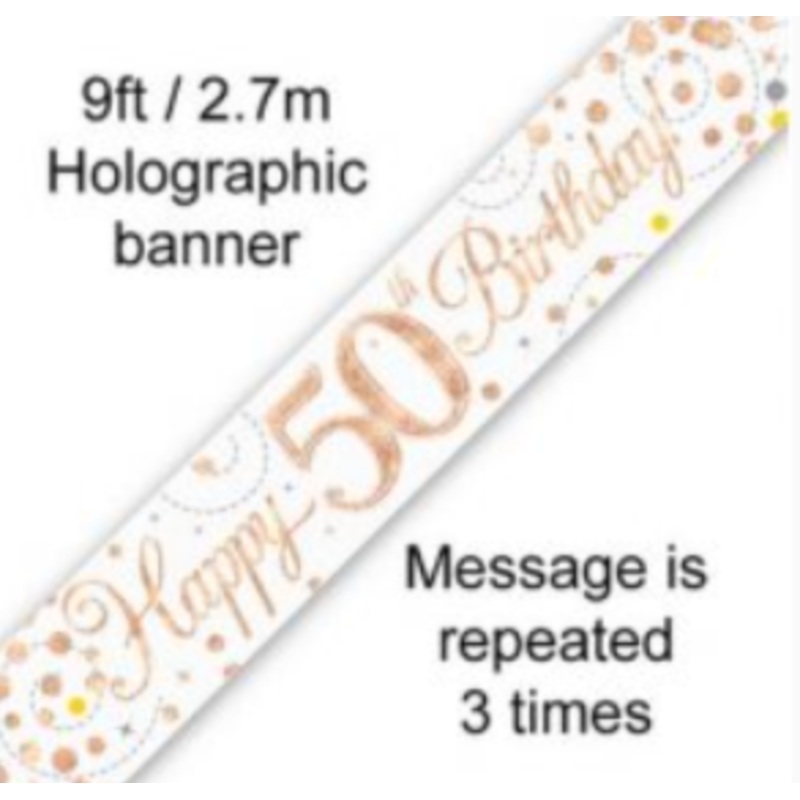 Banner - Happy 50TH Birthday (ROSE GOLD)