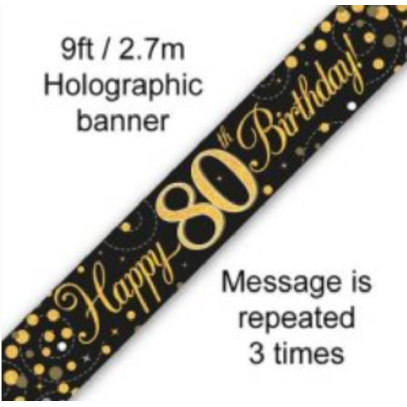 Banner - Happy 80th Birthday SPARKLING FIZZ