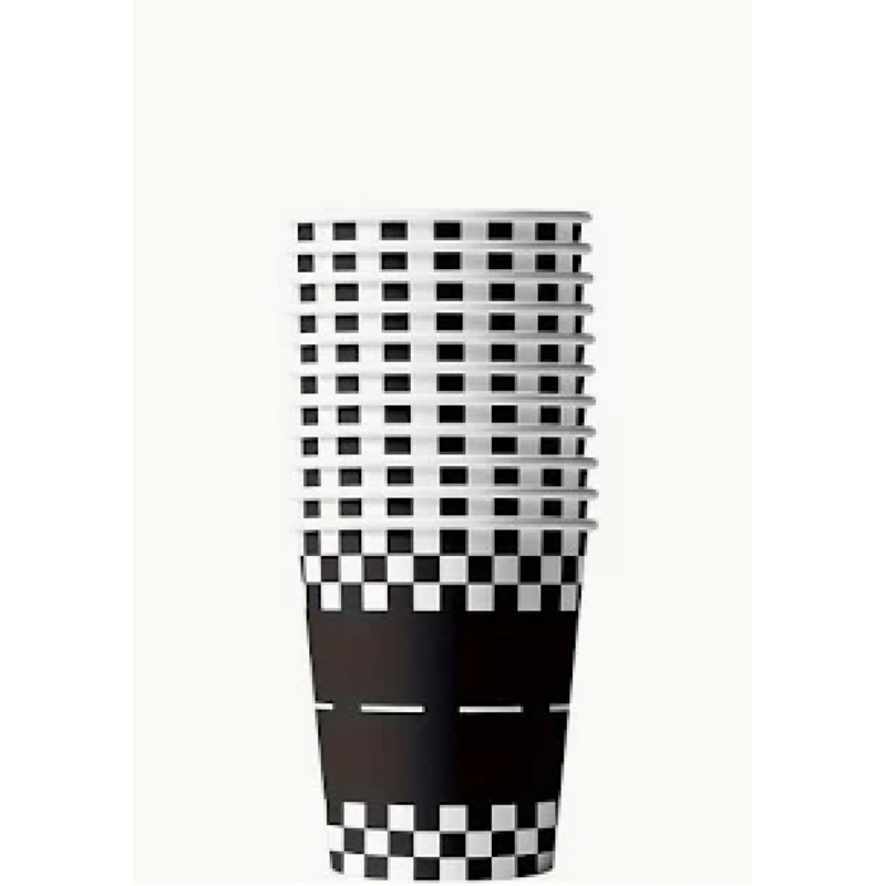 CHECKERED PARTY PAPER CUPS - 30 Pack