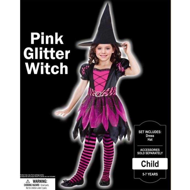 Pink Glitter Witch KIDS Costume