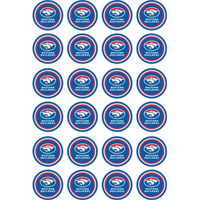 EDIBLE IMAGES - WESTERN BULLDOGS CUPCAKE TOPPER AFL (DL)