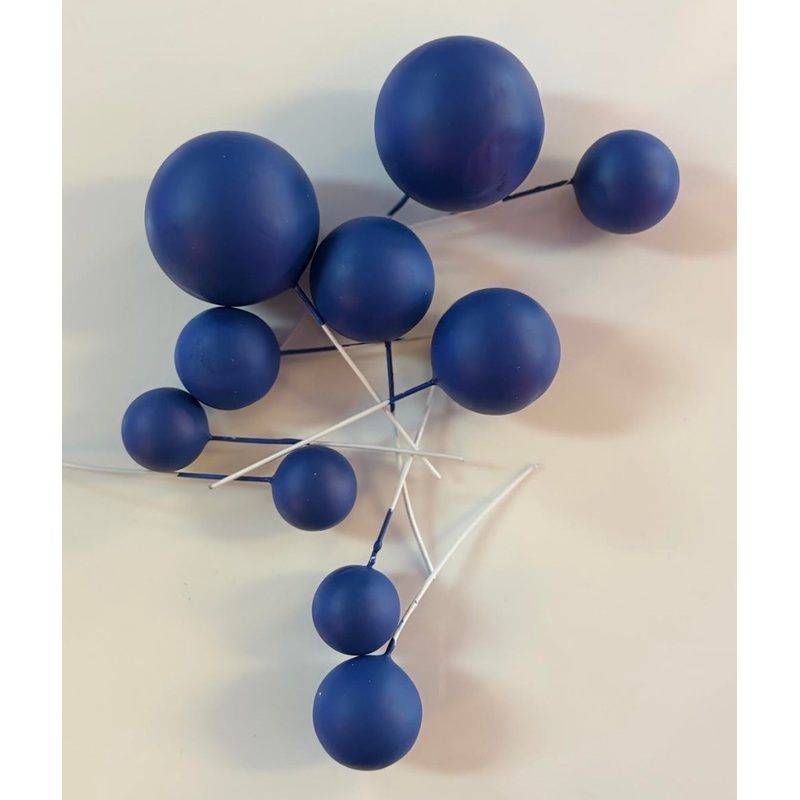 FAUX NAVY BLUE BALL CAKE TOPPERS