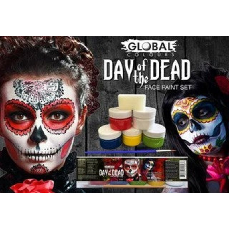 GLOBAL Face Paint Set - DAY OF THE DEAD 125ml