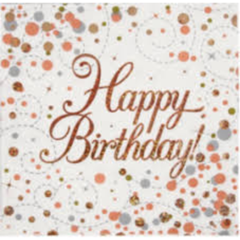 ROSE GOLD NAPKINS - HAPPY BIRTHDAY