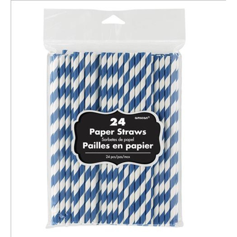 royal blue - Chevron Paper Straws