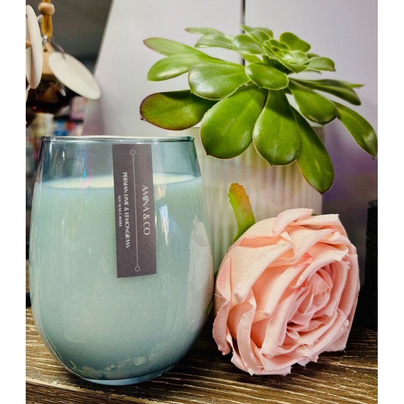 AMINA & CO SOY WAX CANDLE - PERSIAN LIME & LEMONGRASS