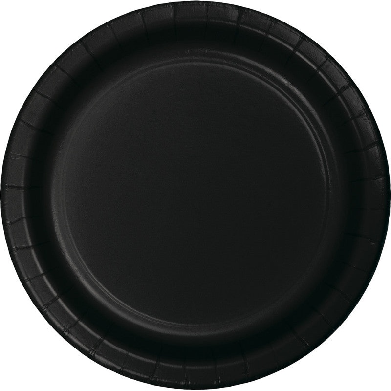 BLACK - Paper Plates 23cm (50)