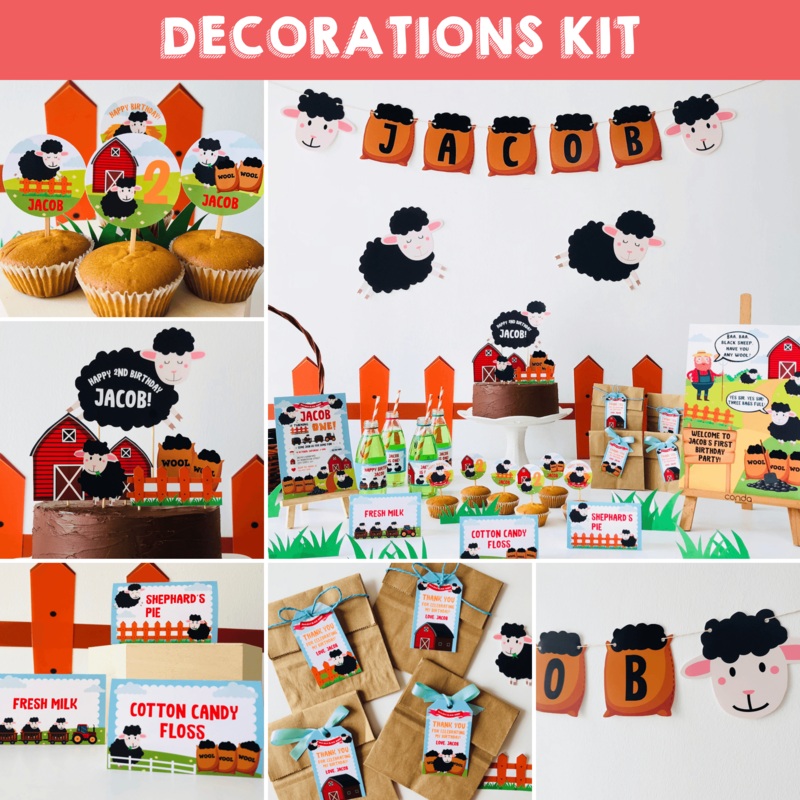 Baa Baa Black Sheep Decorations Kit