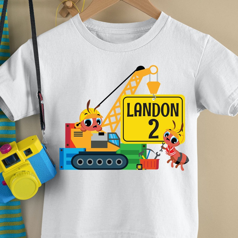 Construction Trucks Birthday Shirt Design