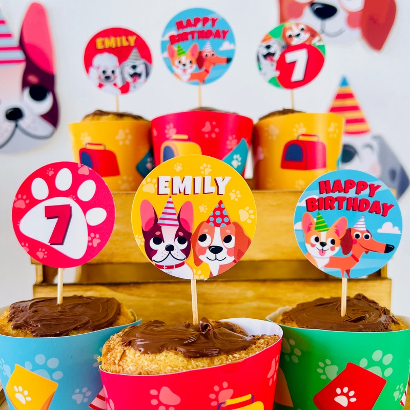 Puppy Dogs Cupcake Toppers Set