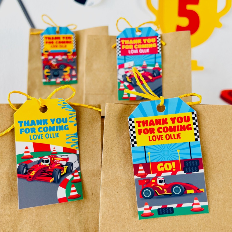Racing Car Favor Tags