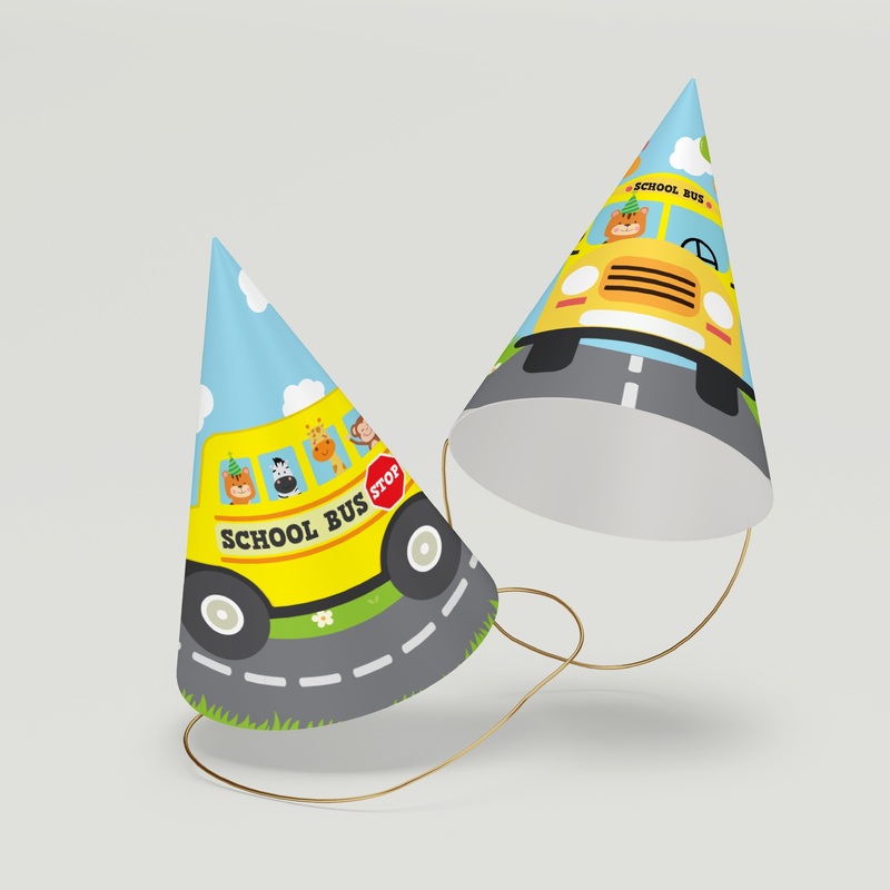 Wheels on the Bus Party Hats
