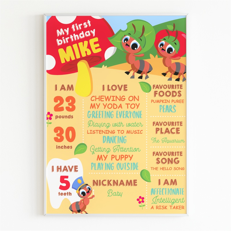 Ants Go Marching Birthday Milestone Board
