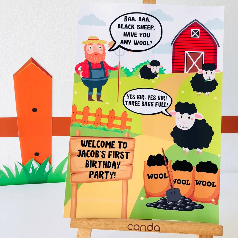 Baa Baa Black Sheep Welcome Sign
