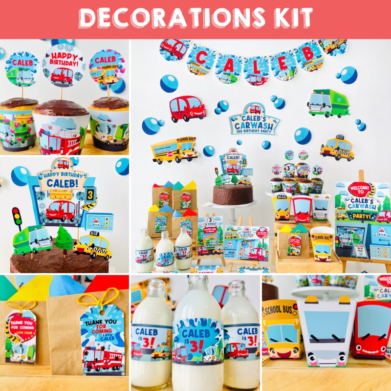 Car Wash Decorations Kit