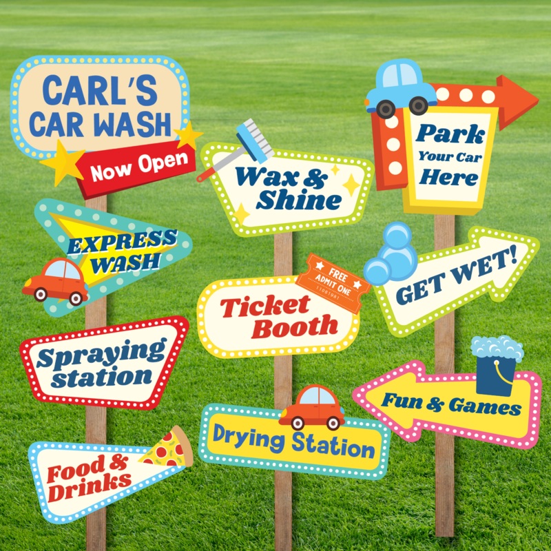 Car Wash Directional Signs