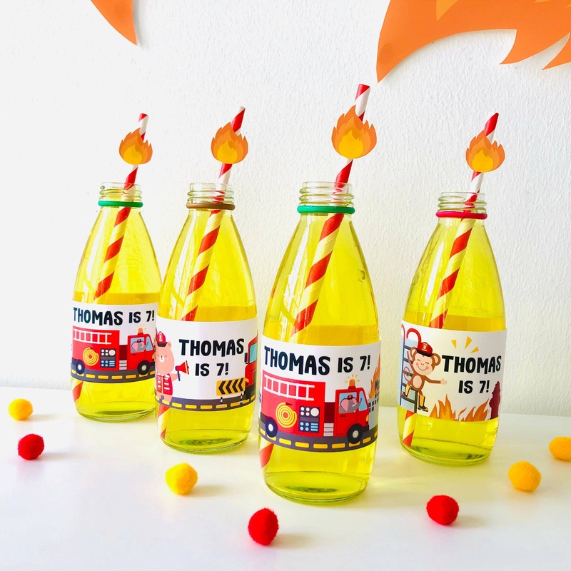 Fire Truck Bottle Wrappers