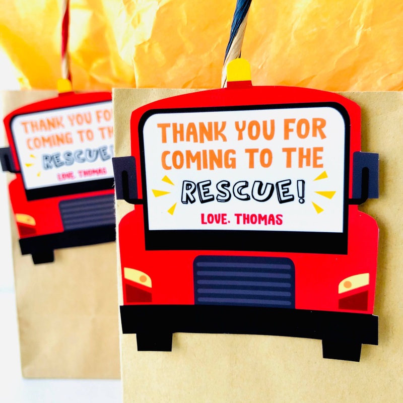 Fire Truck Gift Tags