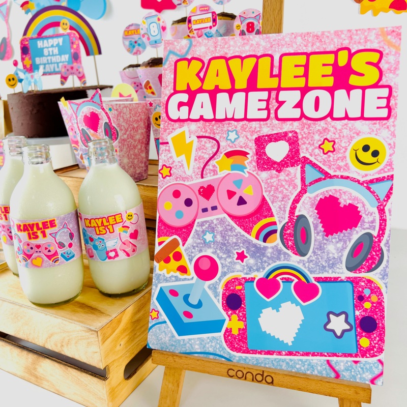 Gamer Girl Party Welcome Sign