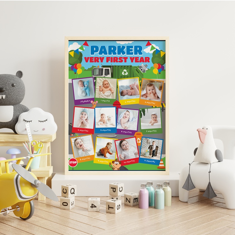 Garbage Truck Milestones Photo Board