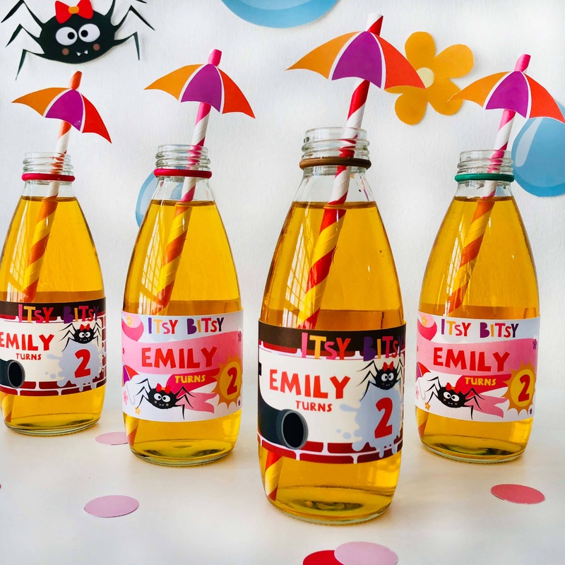 Girl Itsy Bitsy Spider Bottle Wrappers