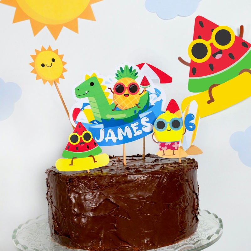 Pool Birthday Cake Topper