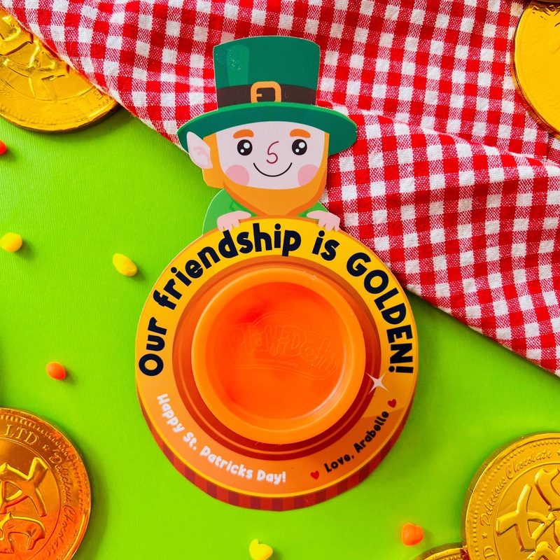 St Patricks Day 'Friendship is Golden' Play-Doh Gift Card