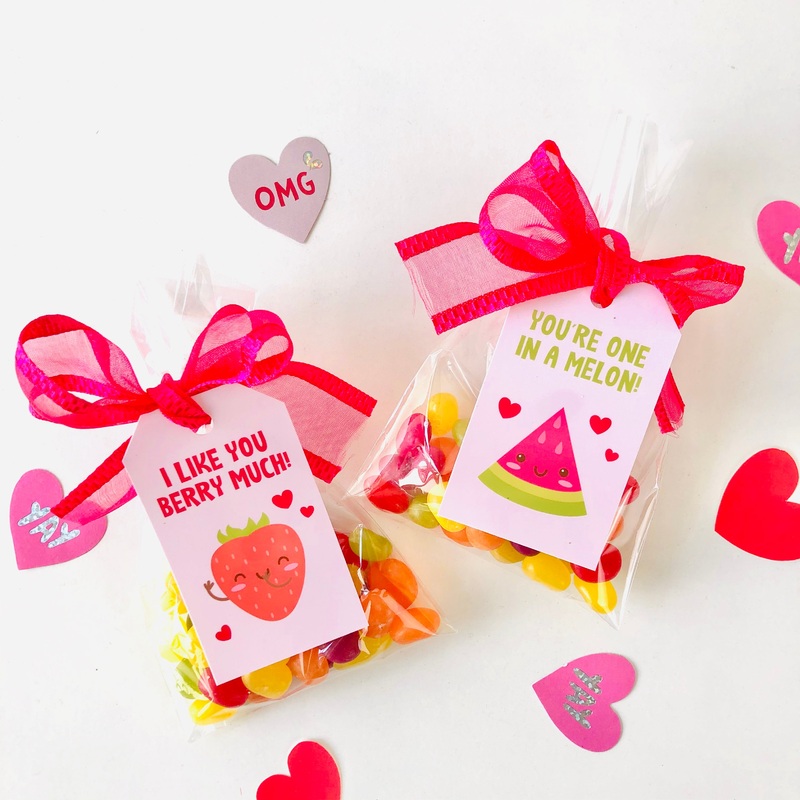 Valentines Funny Fruits Gift Tags